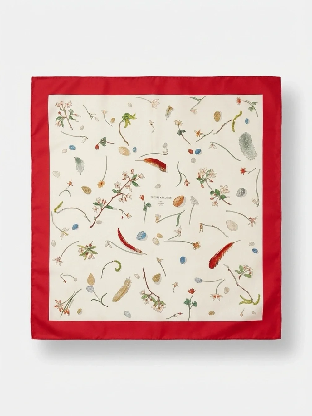 HERMES Vintage Fleurs et Plumes Silk Scarf Carre 90 by Leigh P Cooke